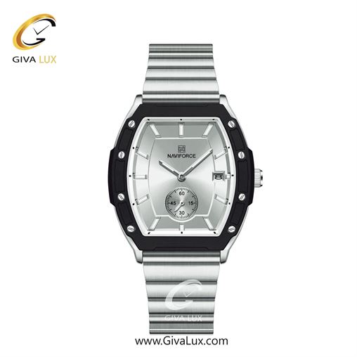 ساعت مچی اورجینال زنانه ناوی فورس|Naviforce|نوی فورس|نیوی فورس دو موتوره زیر ثانیه مشکی-نقره ای | نقره ای| نقره ای| کد رفرنس NF8068 S/W